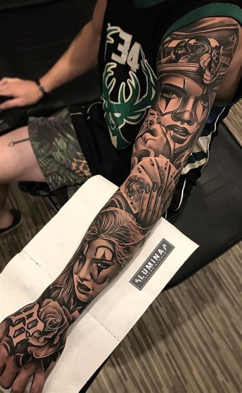Tattoo Drawings. . Gangster sleeve tattoo